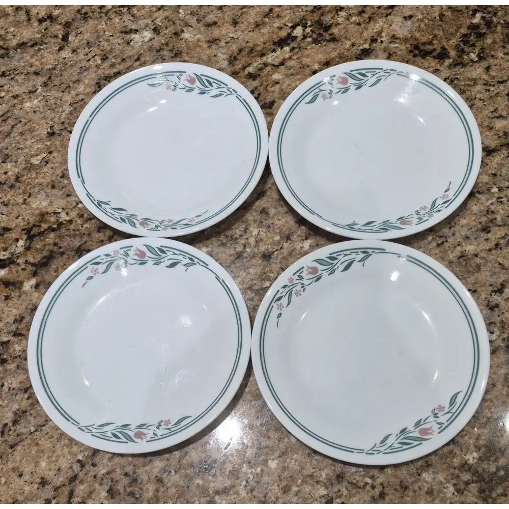 Corelle Rosemarie Bread & Butter Dessert Plates 6.75” (Set of 4)